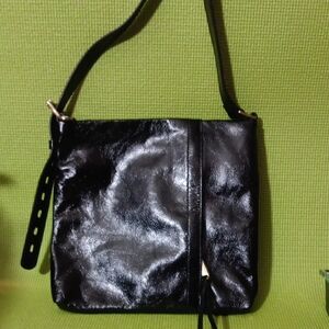 HOBO Glossy Black Crossbody Bag